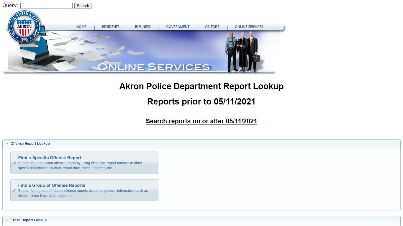 Akron Police Department Report Lookup : City of Akron